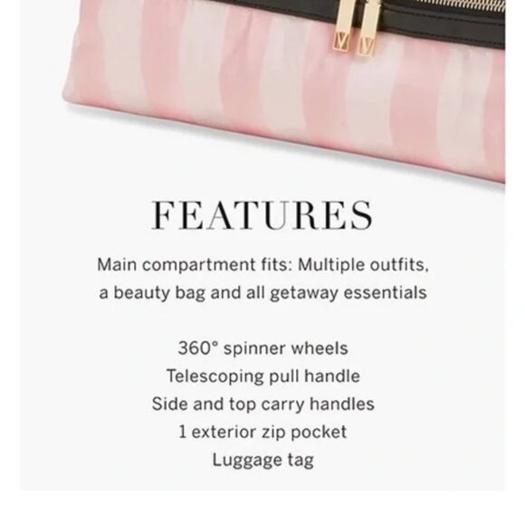 NWT Victoria Secret Large Weekender Classic PinkWhite price on VS is $139.99 - Picture 4 of 4